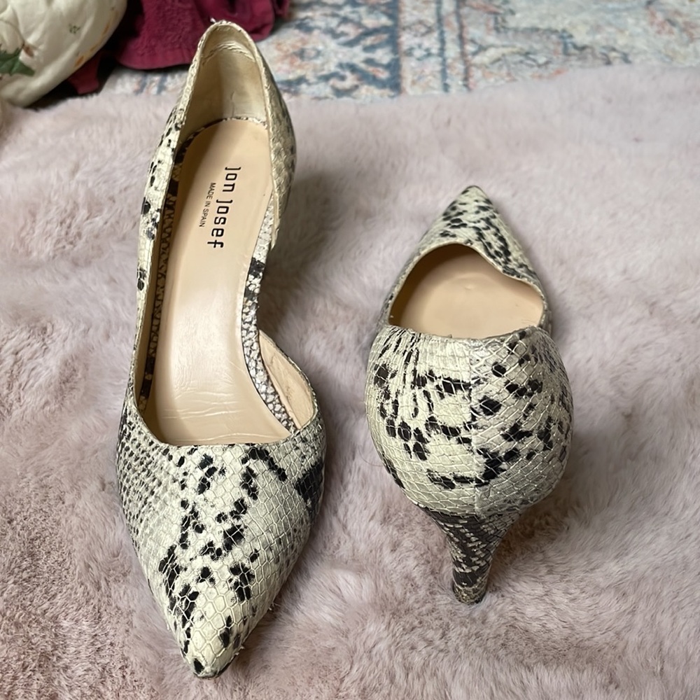 Jon Josef snake print pumps